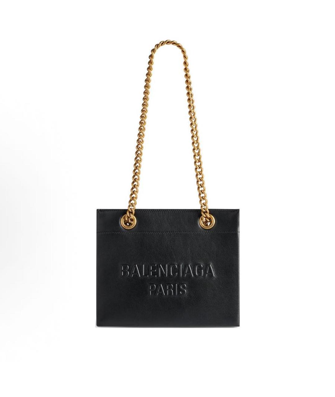 BALENCIAGA Черная кожаная сумка тоут, фото 5
