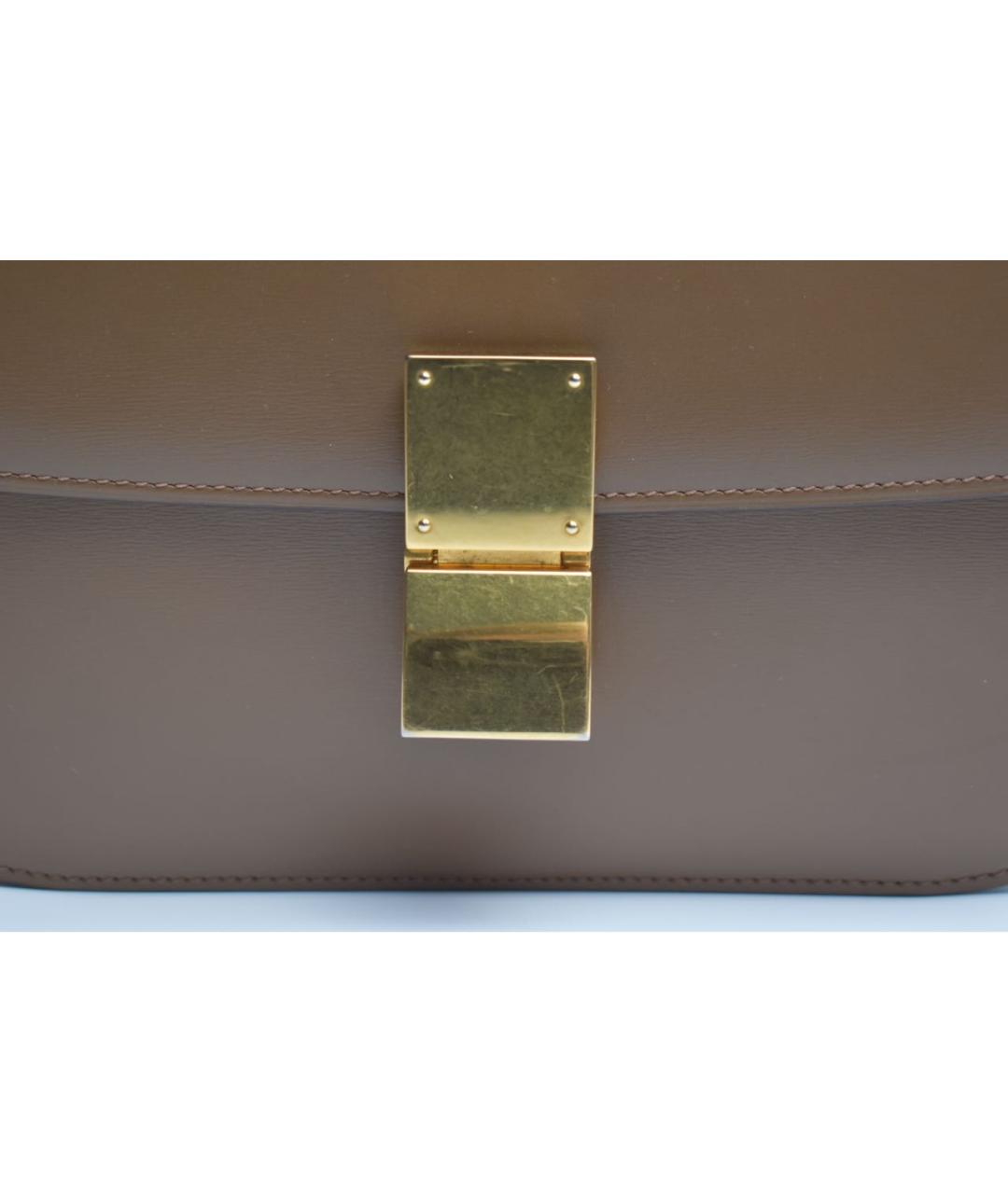 CELINE Коричневая кожаная сумка через плечо, фото 8