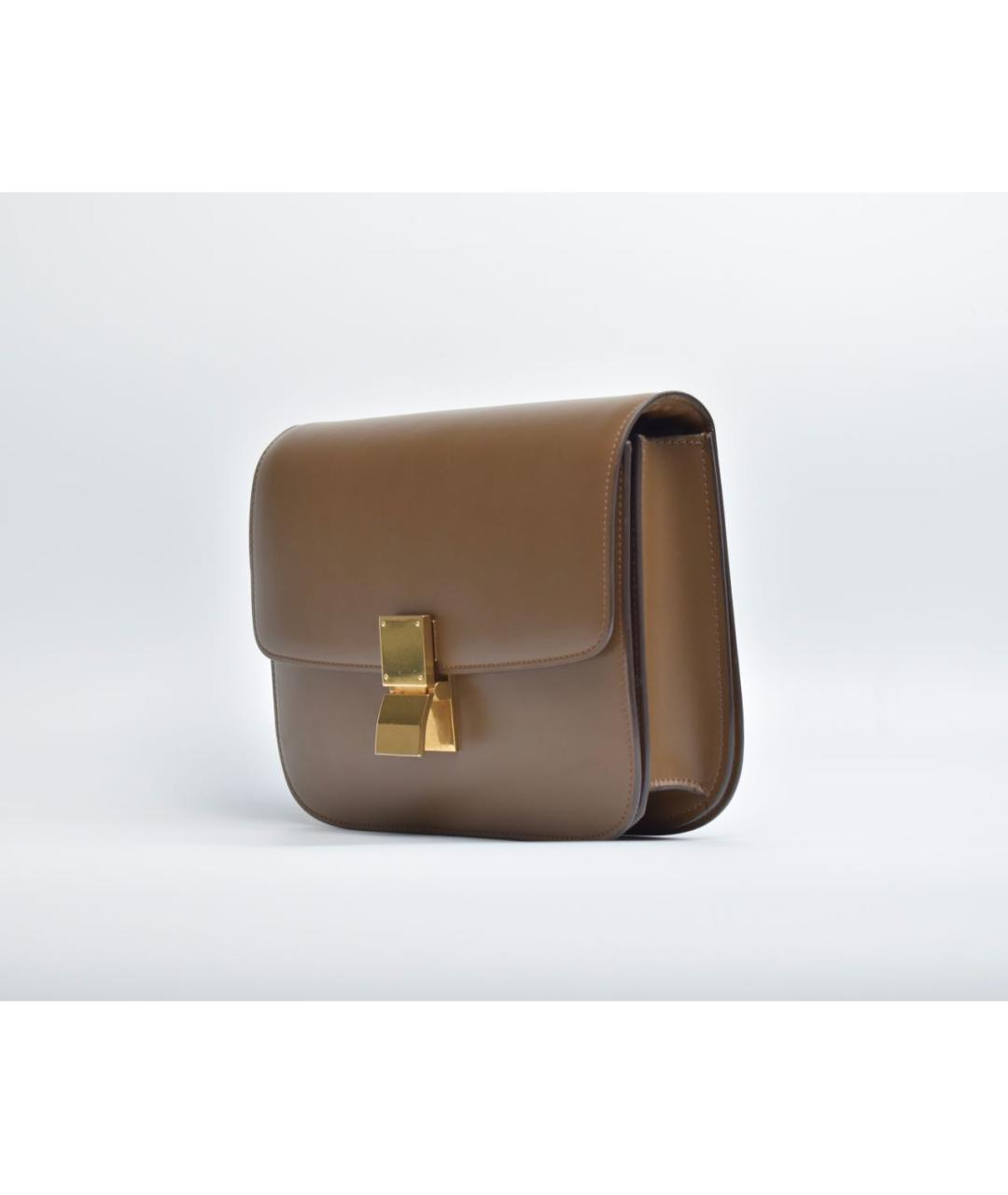 CELINE Коричневая кожаная сумка через плечо, фото 2