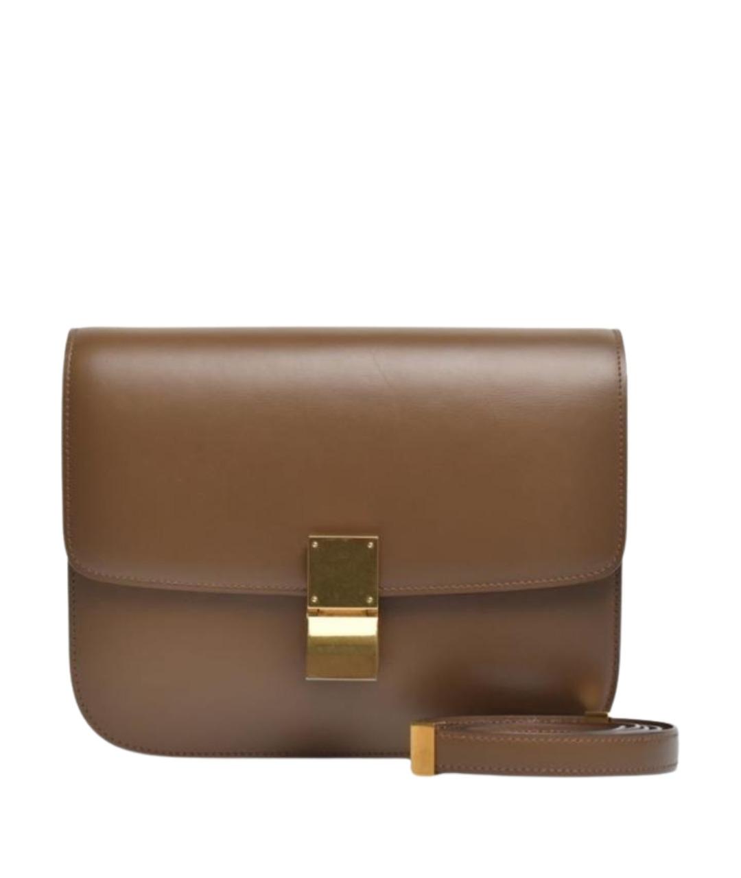 CELINE Коричневая кожаная сумка через плечо, фото 1