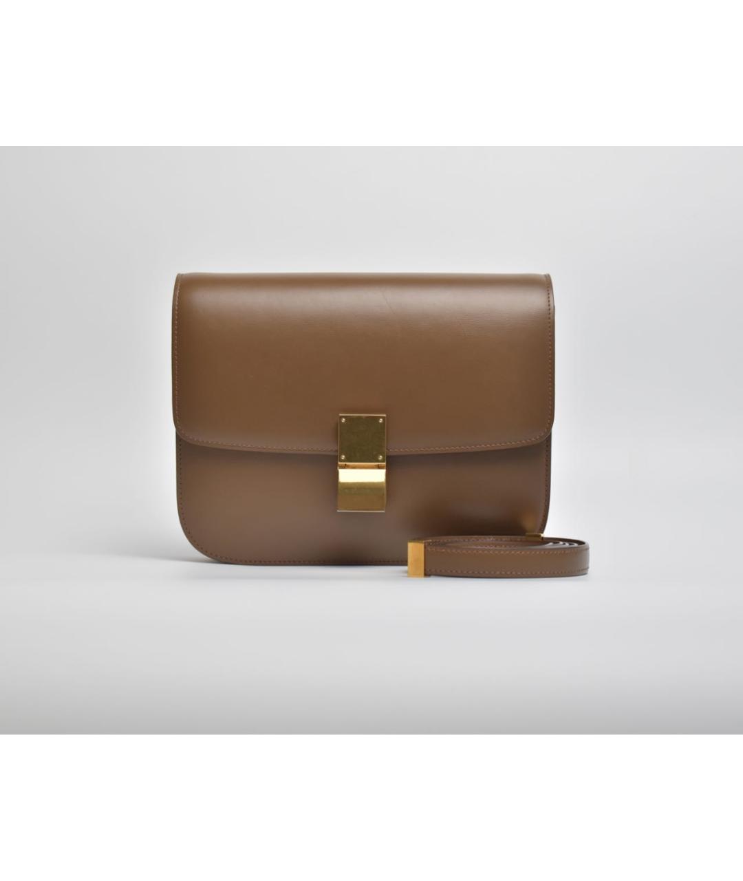 CELINE Коричневая кожаная сумка через плечо, фото 9