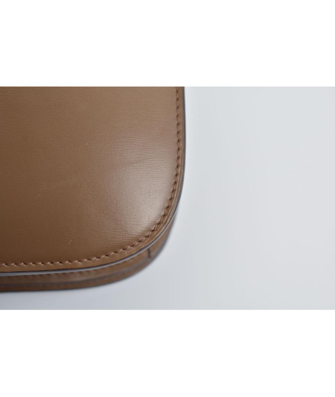 CELINE Коричневая кожаная сумка через плечо, фото 7