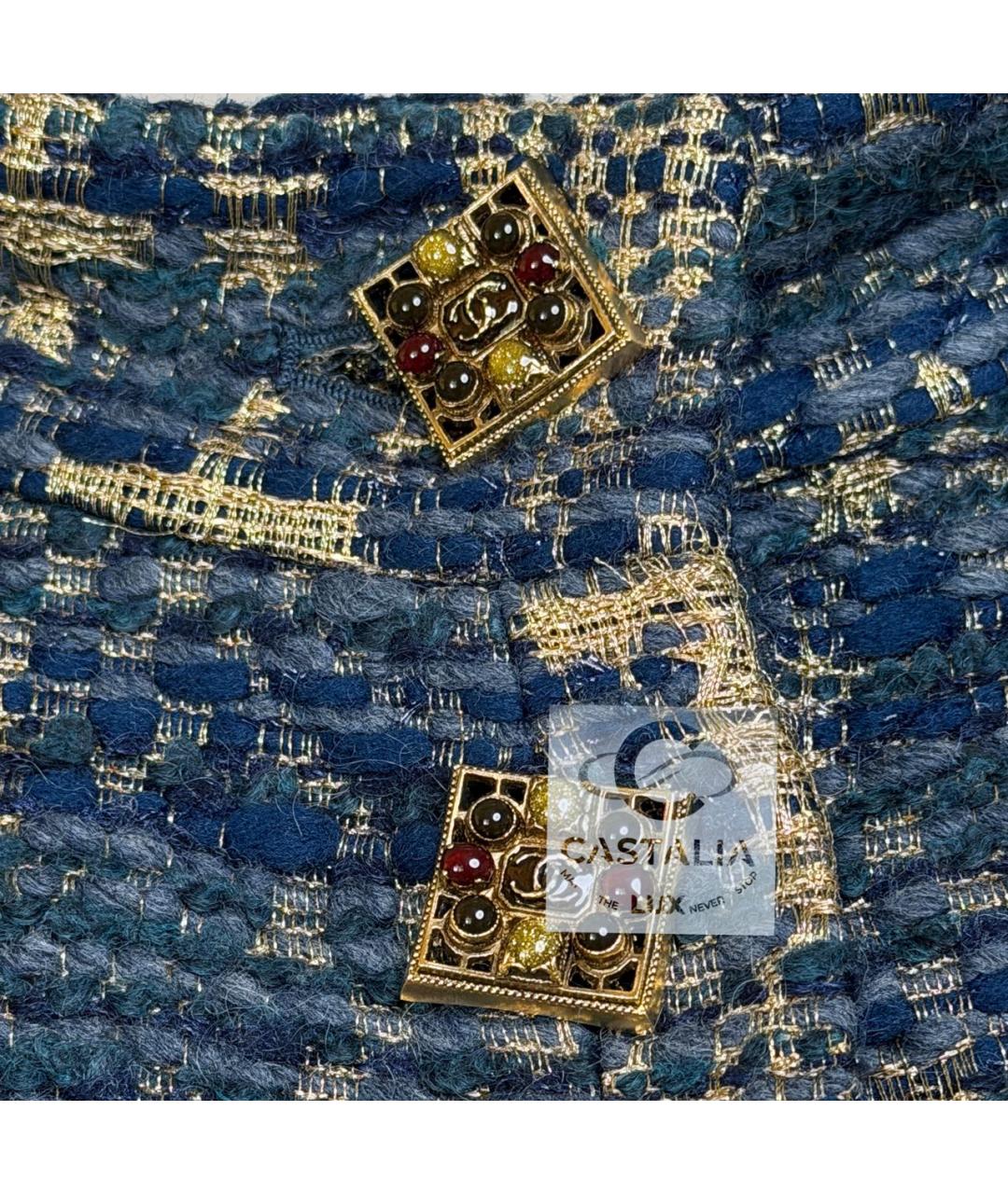 CHANEL Синий твидовый жакет/пиджак, фото 7