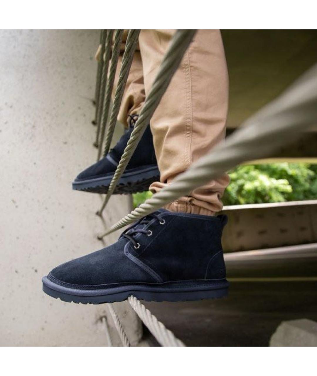 UGG AUSTRALIA Темно-синие замшевые низкие ботинки, фото 4