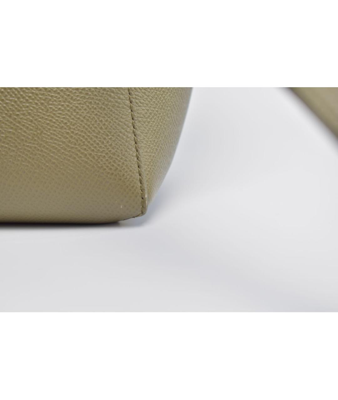 CELINE Зеленая кожаная сумка с короткими ручками, фото 7