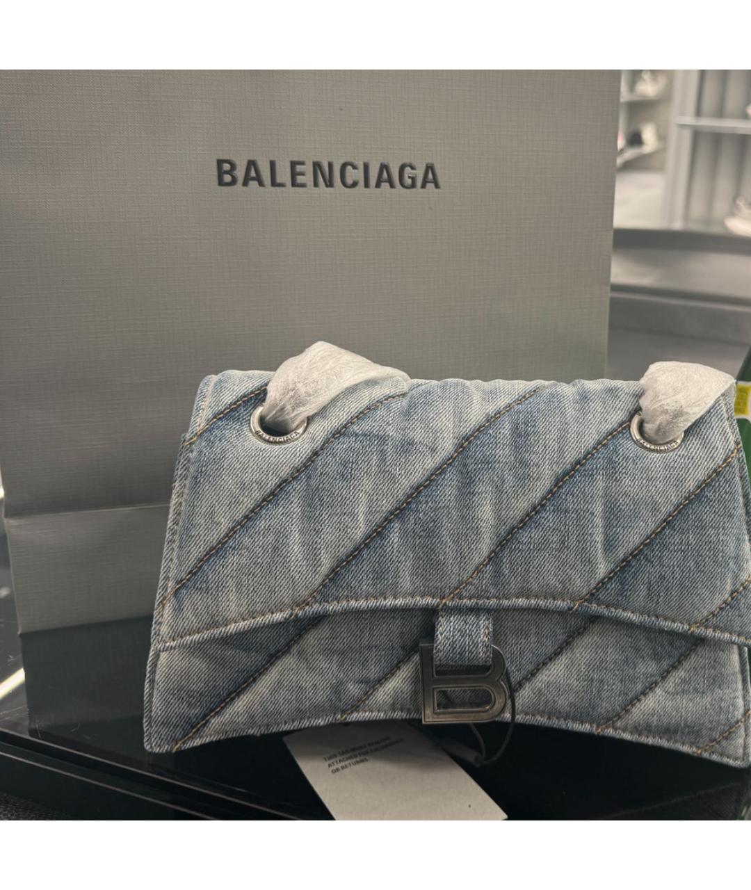 BALENCIAGA Голубая деним сумка через плечо, фото 2
