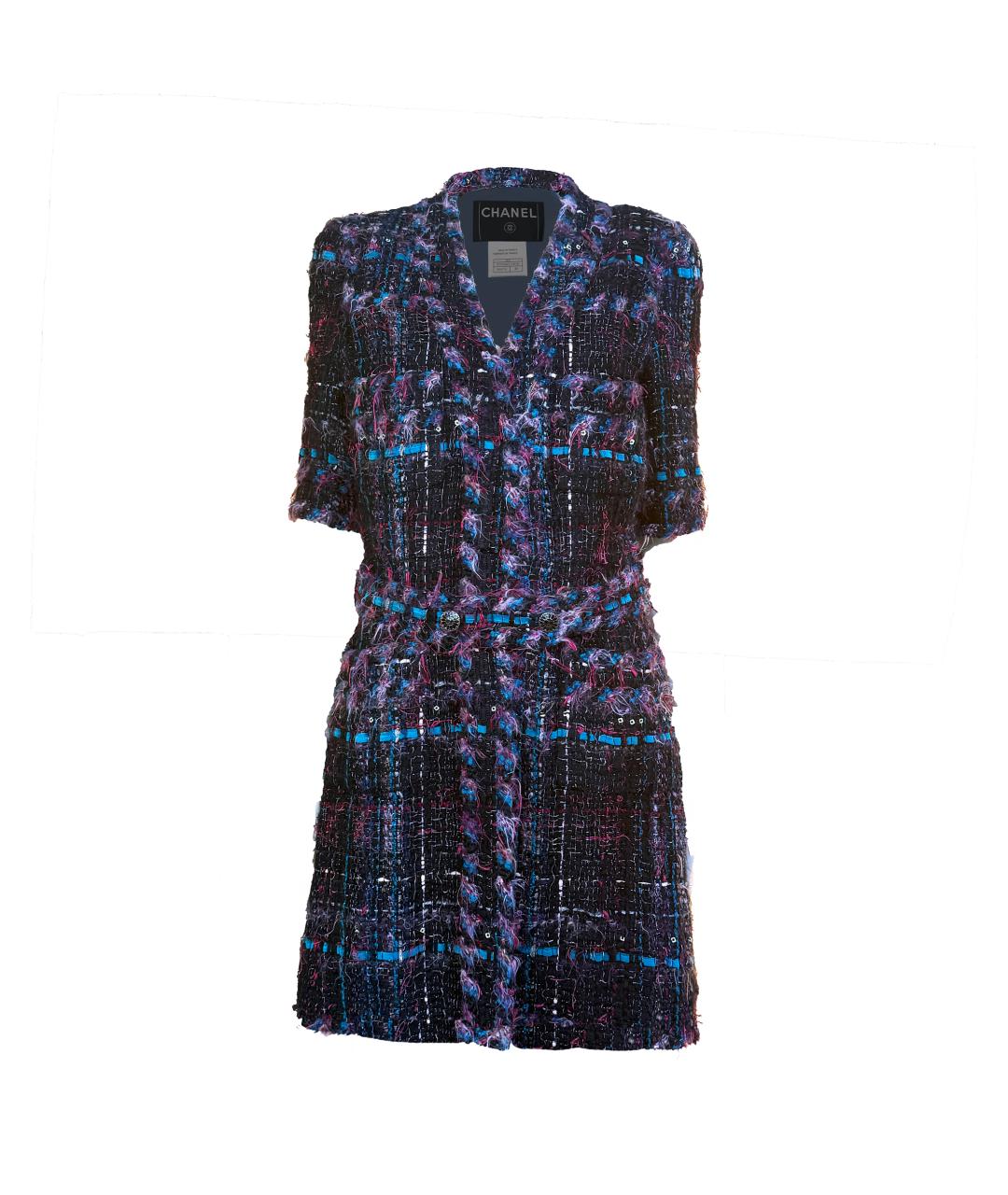 CHANEL Фиолетовый твидовый жакет/пиджак, фото 1