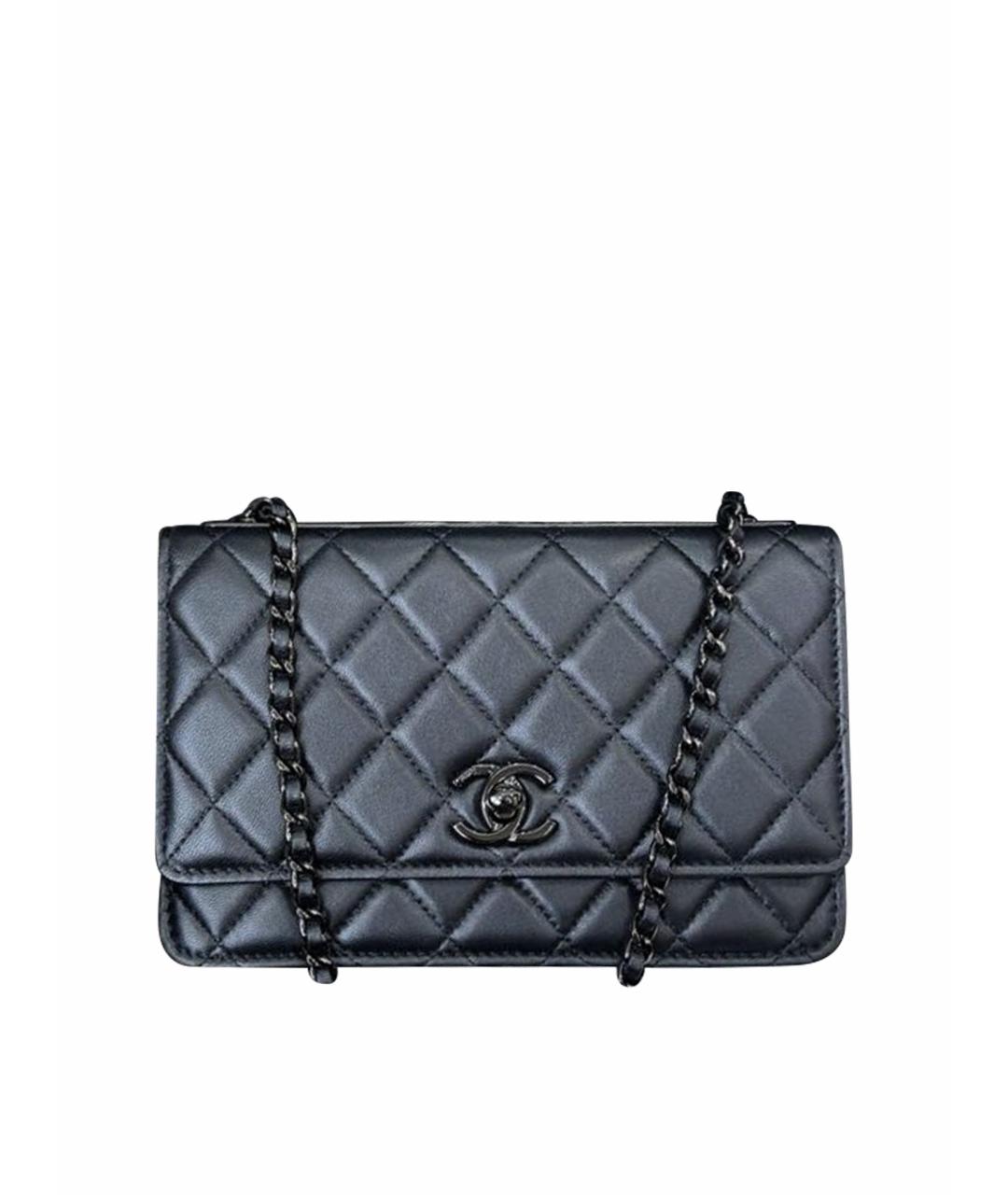 CHANEL Черная кожаная сумка через плечо, фото 1