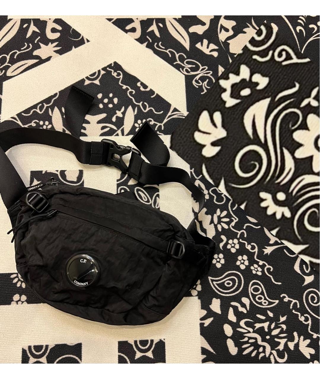 CP COMPANY Черная тканевая поясная сумка, фото 2