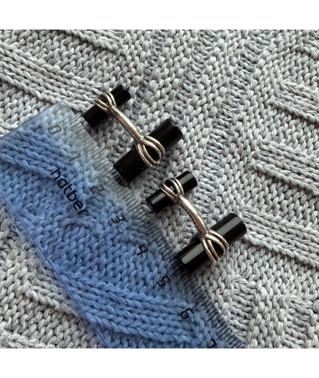 TIFFANY&CO Черные серебряные запонки, фото 6