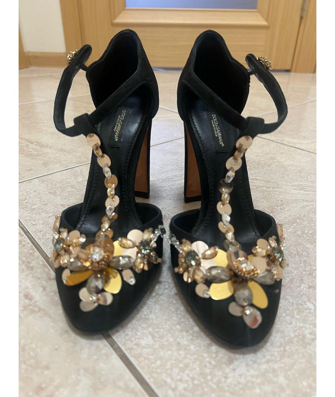 DOLCE&GABBANA Черные текстильные туфли, фото 4