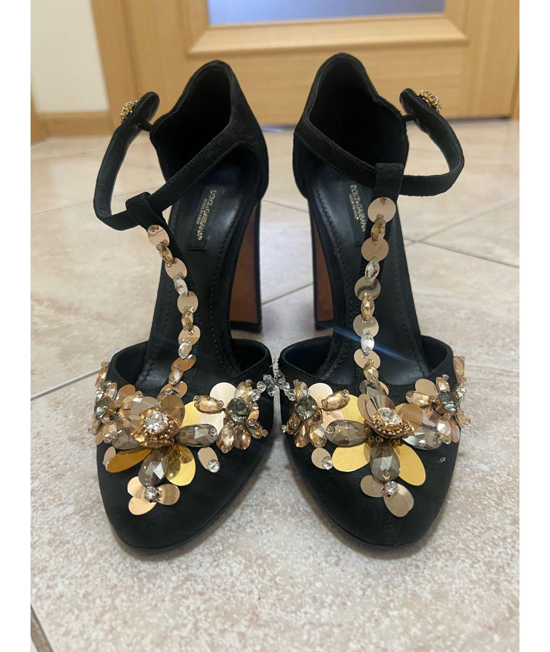 DOLCE&GABBANA Черные текстильные туфли, фото 3