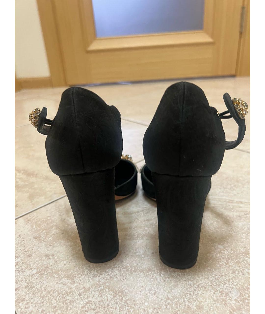 DOLCE&GABBANA Черные текстильные туфли, фото 6