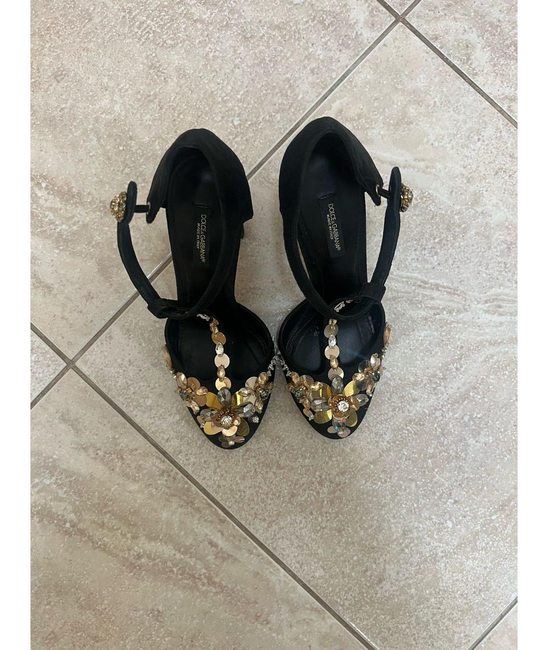 DOLCE&GABBANA Черные текстильные туфли, фото 2