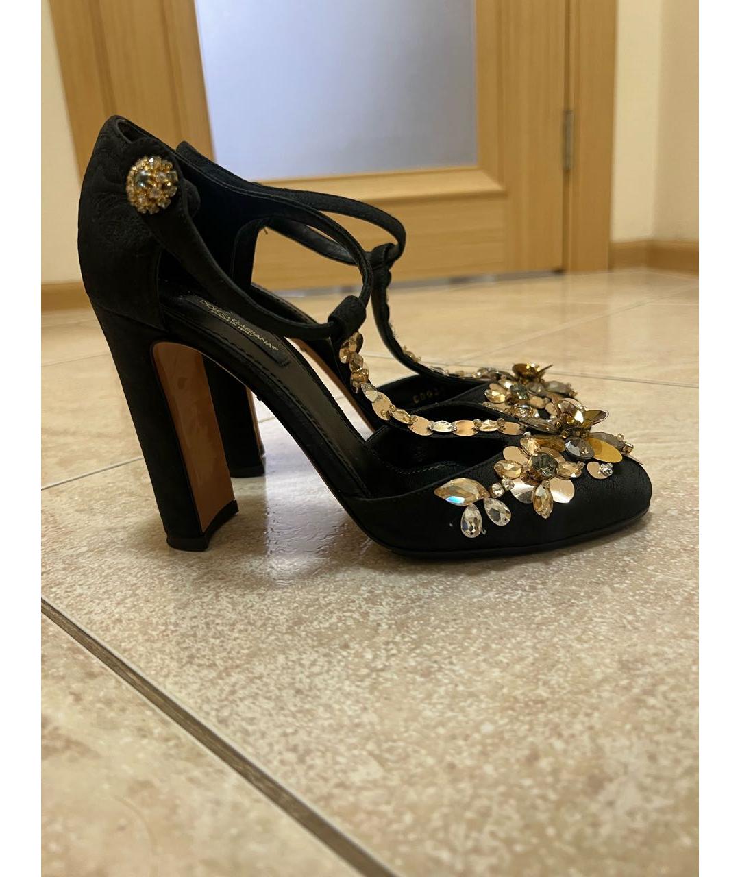 DOLCE&GABBANA Черные текстильные туфли, фото 8