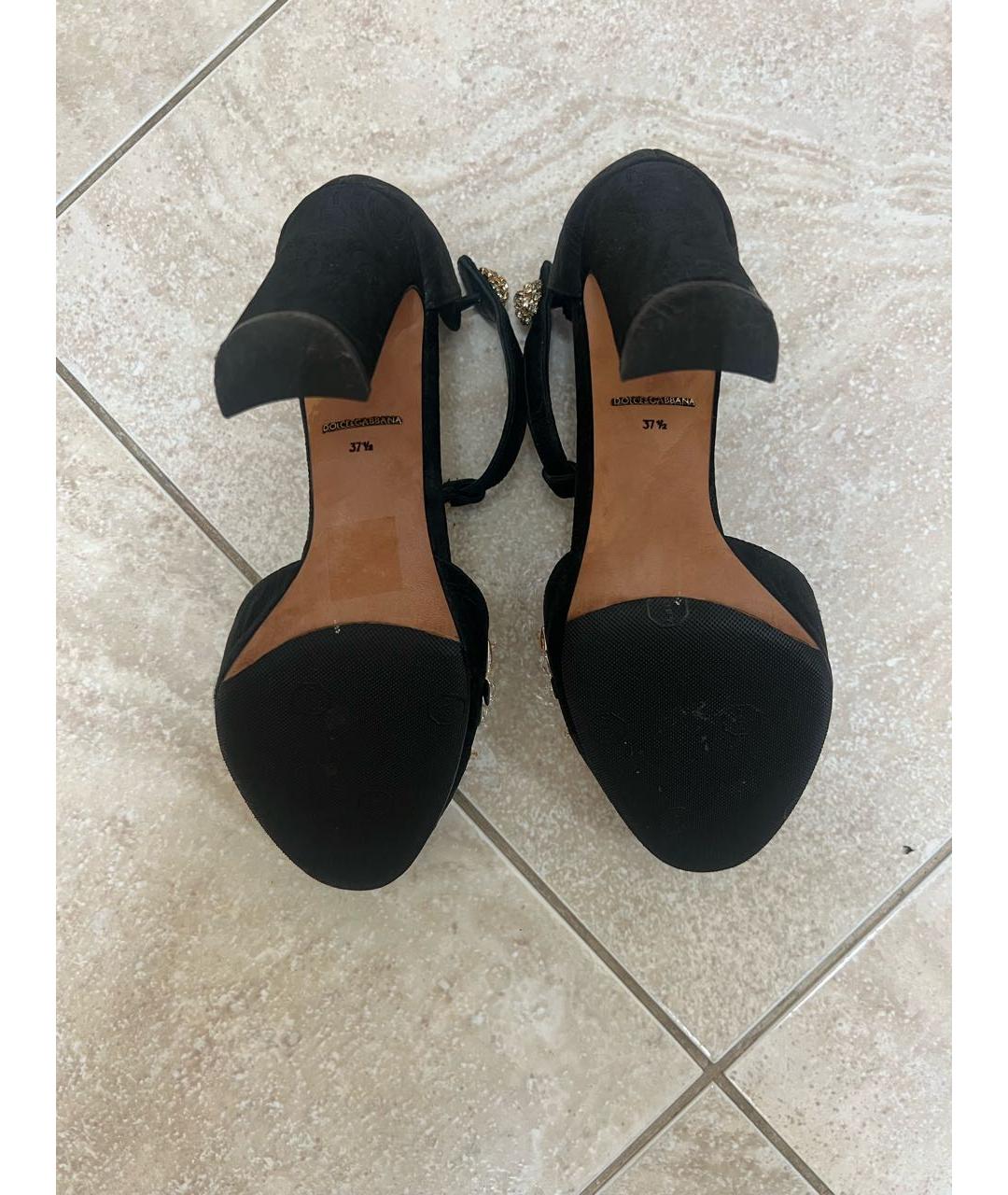 DOLCE&GABBANA Черные текстильные туфли, фото 7