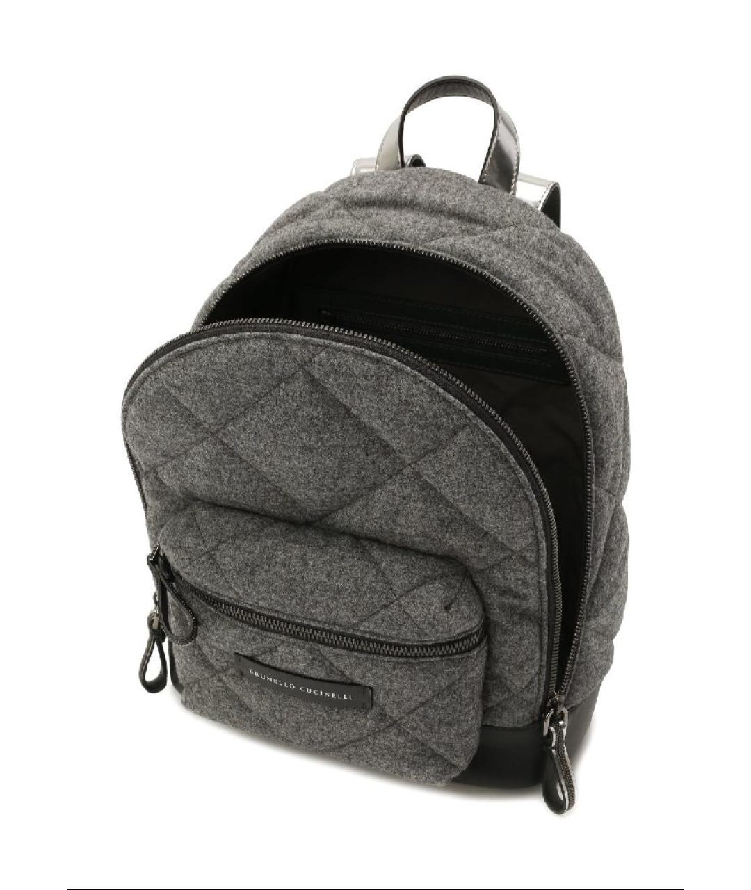 BRUNELLO CUCINELLI Серый шерстяной рюкзак, фото 3