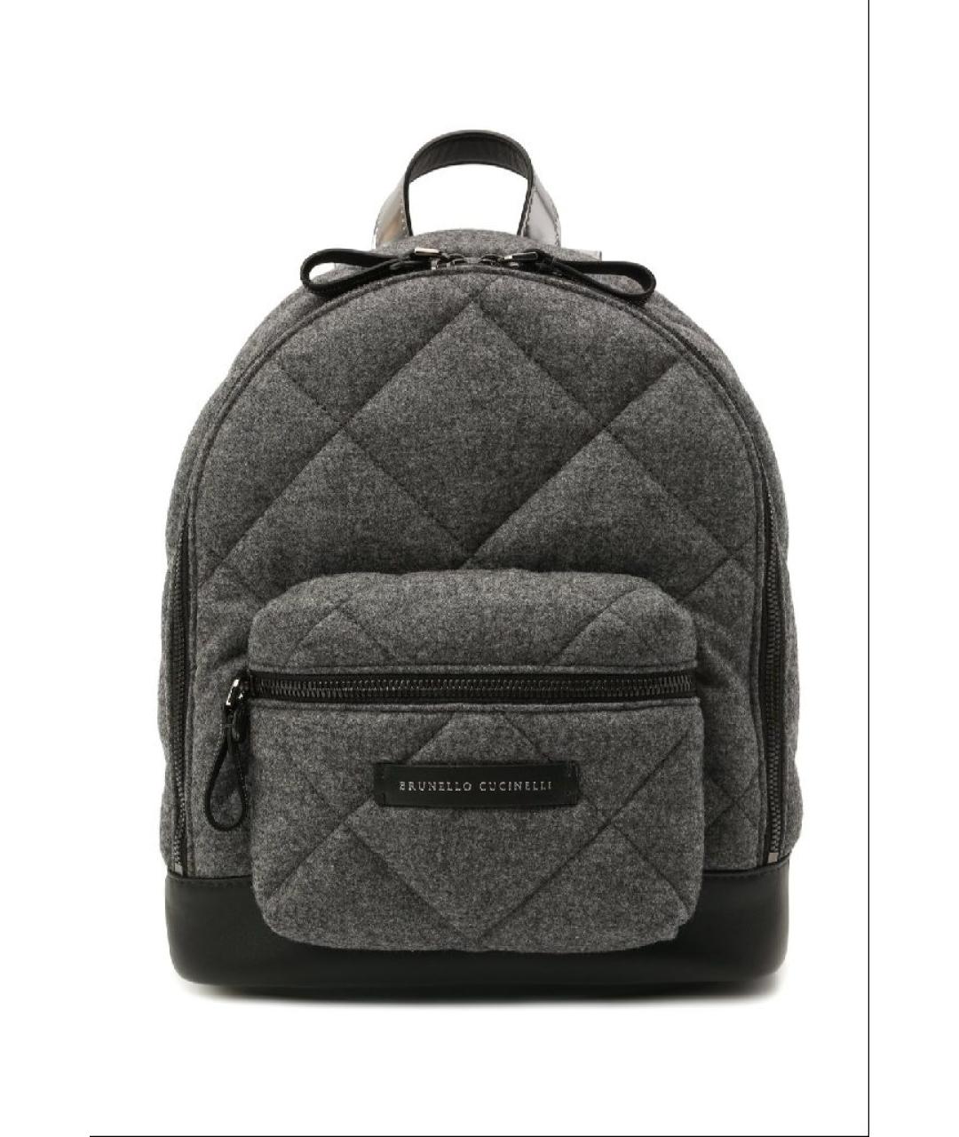 BRUNELLO CUCINELLI Серый шерстяной рюкзак, фото 4