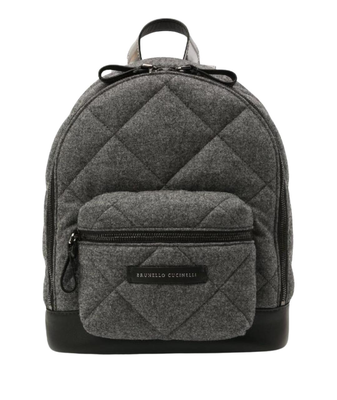 BRUNELLO CUCINELLI Серый шерстяной рюкзак, фото 1