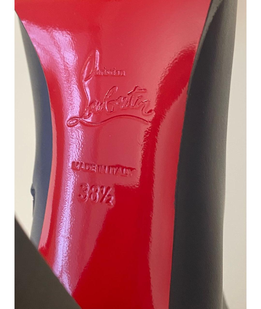 CHRISTIAN LOUBOUTIN Черные кожаные ботильоны, фото 4