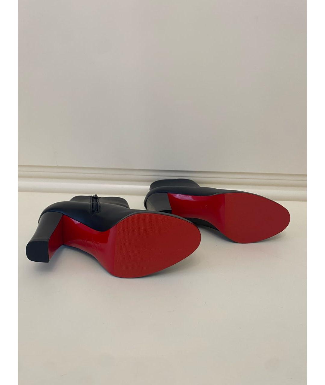 CHRISTIAN LOUBOUTIN Черные кожаные ботильоны, фото 5