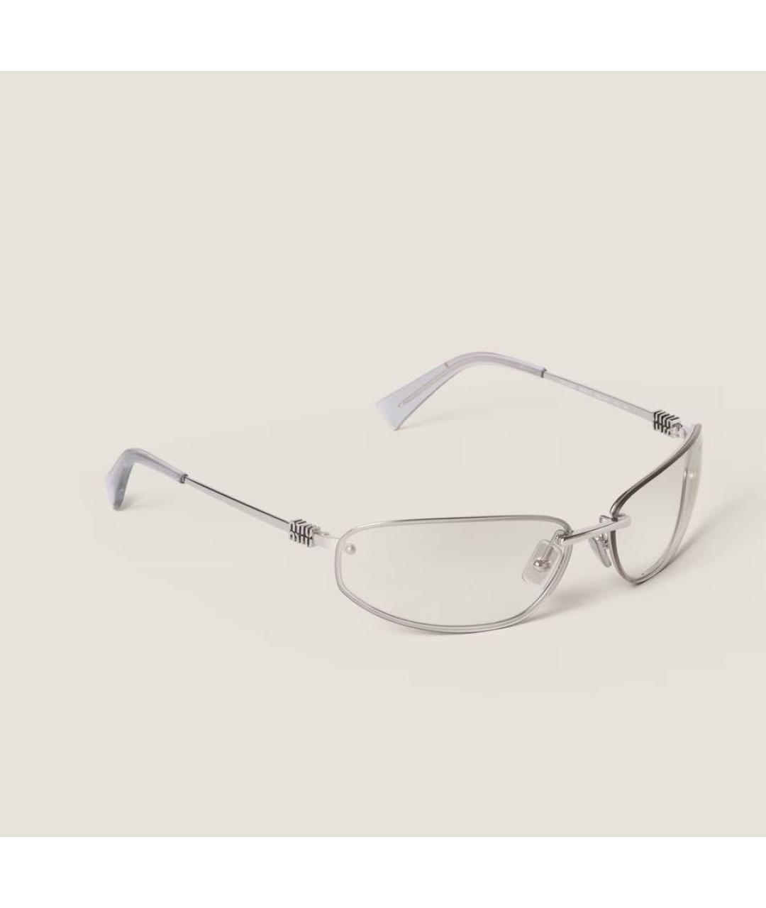 MIU MIU Серебряные металлические солнцезащитные очки, фото 7