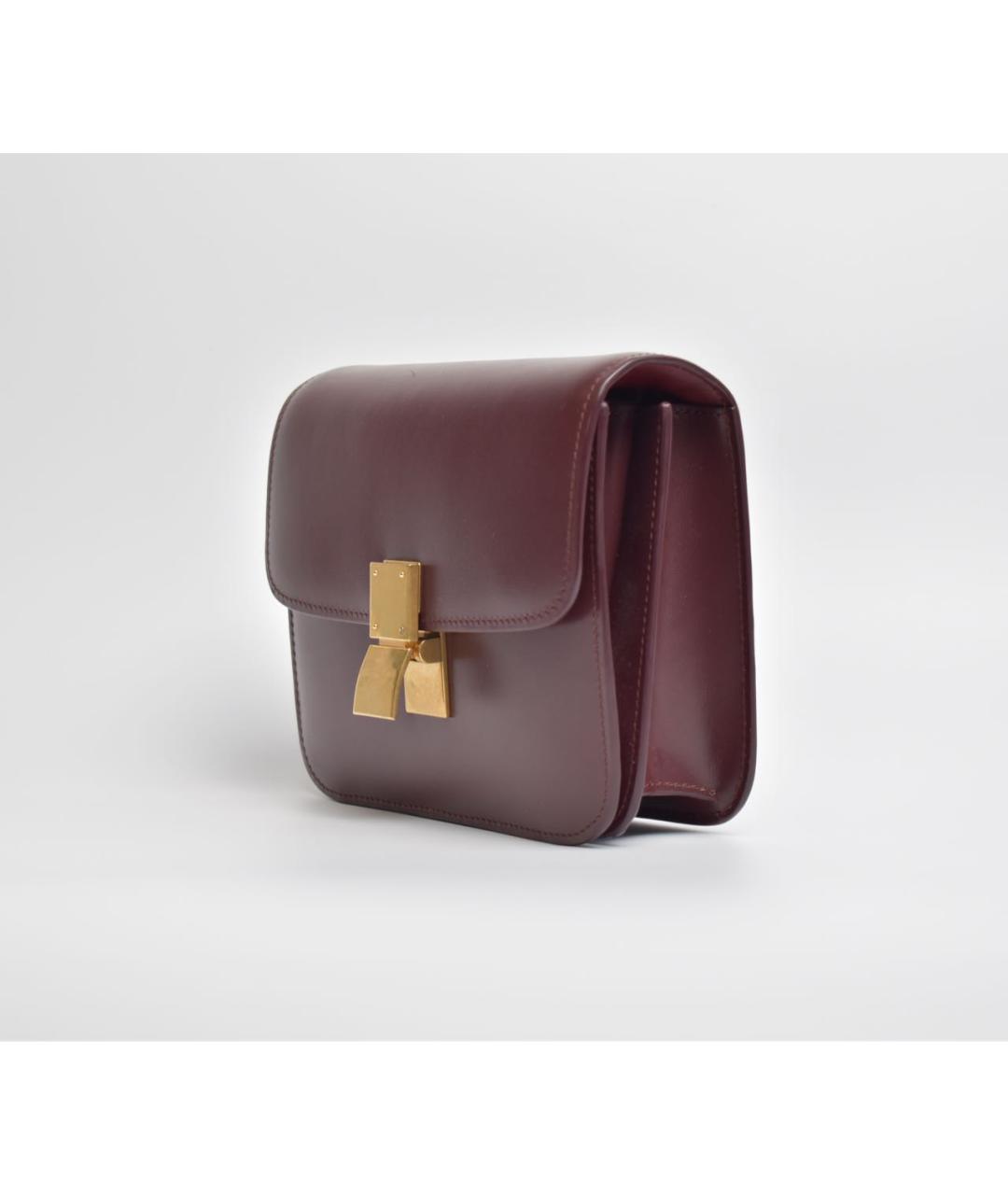CELINE Бордовая кожаная сумка через плечо, фото 2