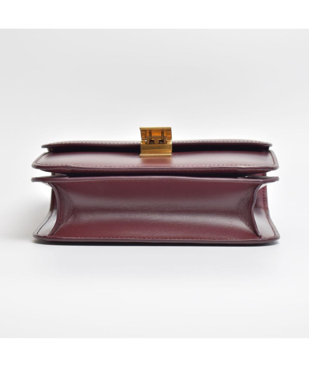 CELINE Бордовая кожаная сумка через плечо, фото 5
