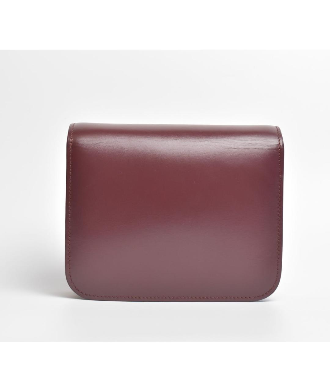 CELINE Бордовая кожаная сумка через плечо, фото 3