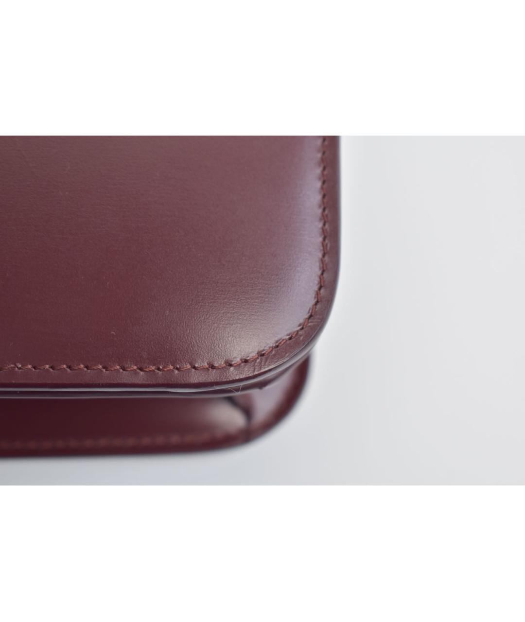 CELINE Бордовая кожаная сумка через плечо, фото 7