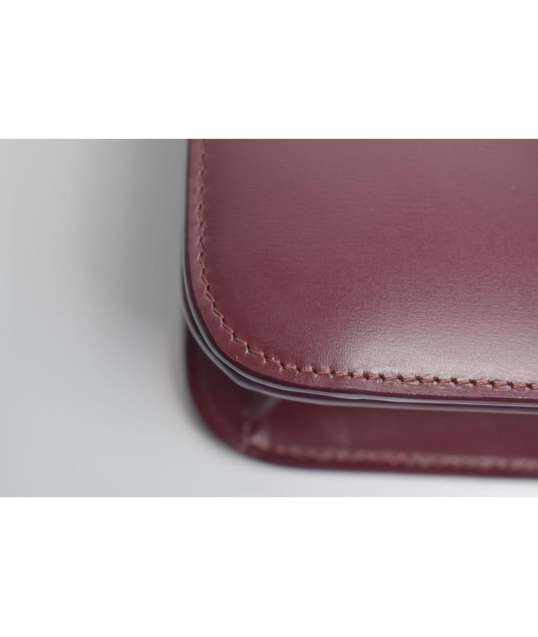 CELINE Бордовая кожаная сумка через плечо, фото 6