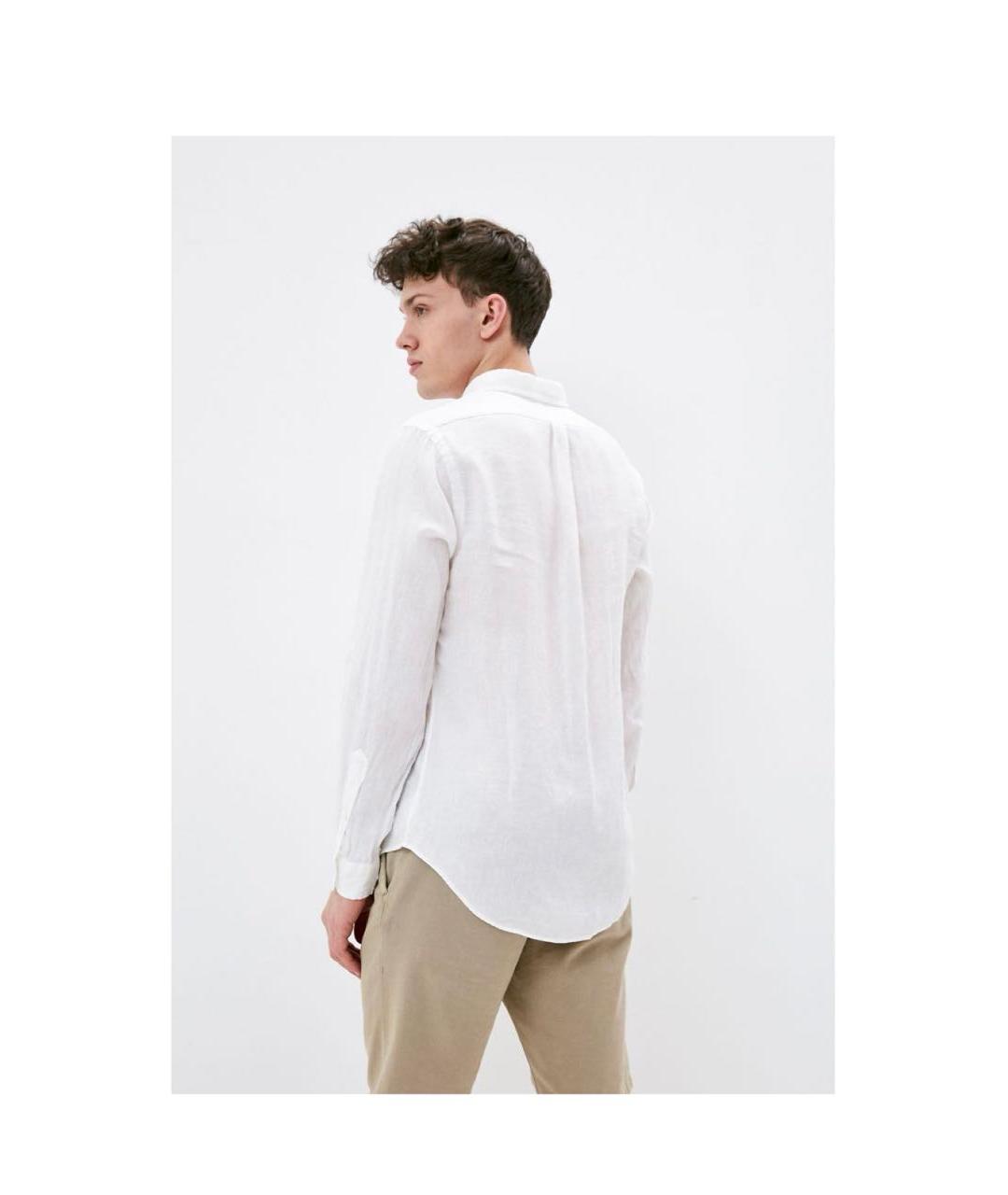 POLO RALPH LAUREN Белая льняная кэжуал рубашка, фото 2