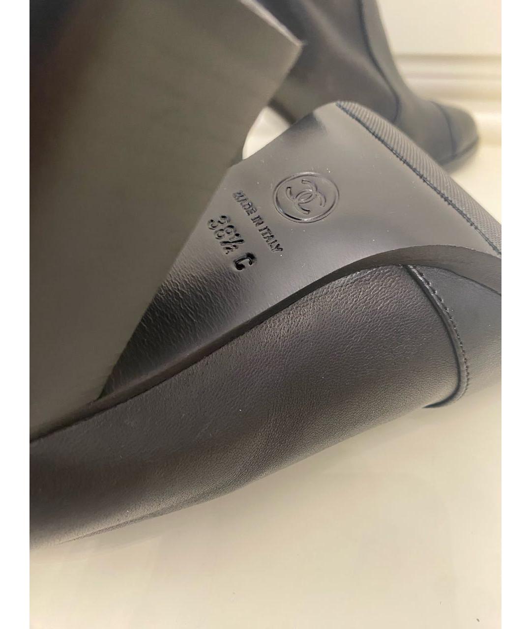 CHANEL Черные кожаные полусапоги, фото 7