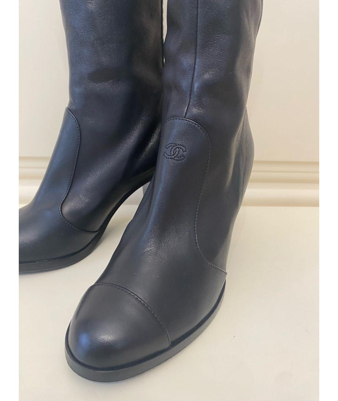 CHANEL Черные кожаные полусапоги, фото 3