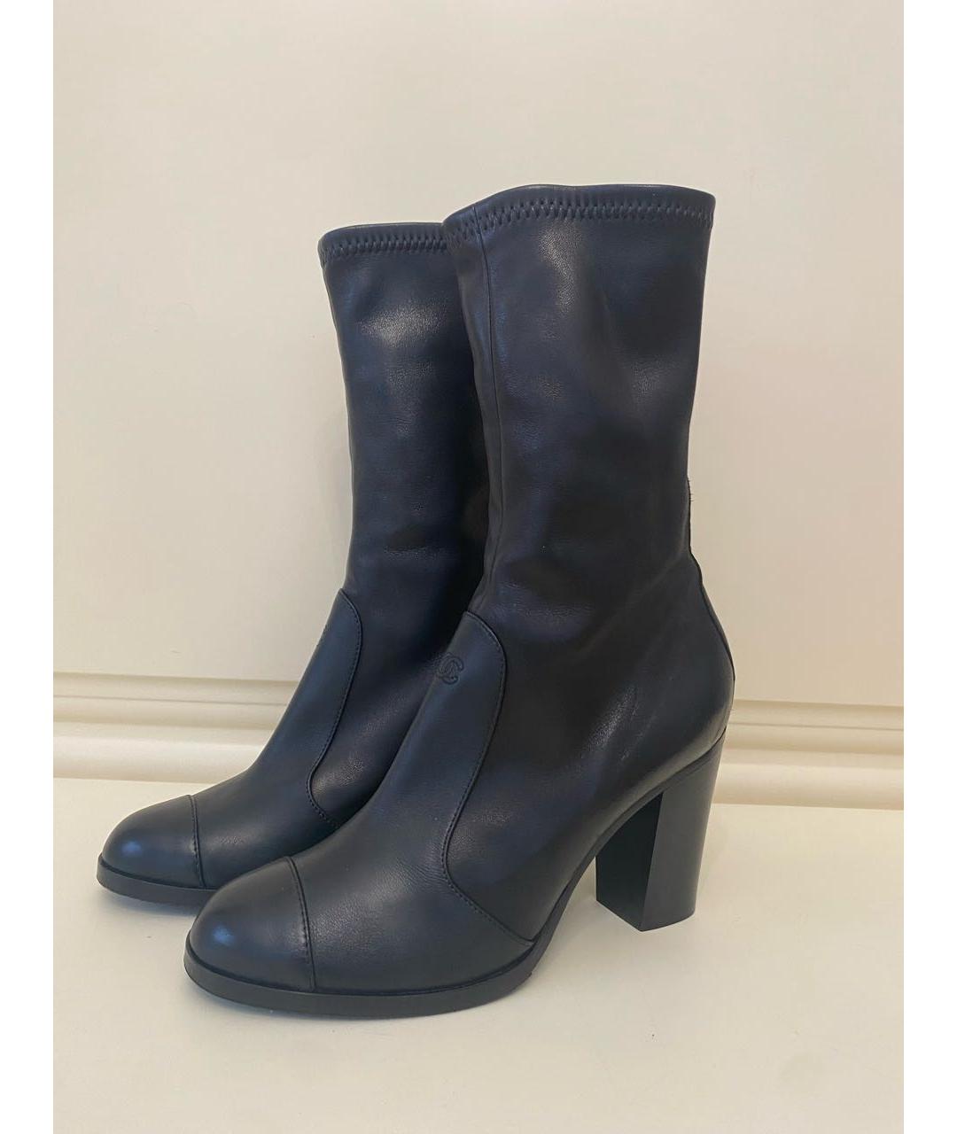 CHANEL Черные кожаные полусапоги, фото 2