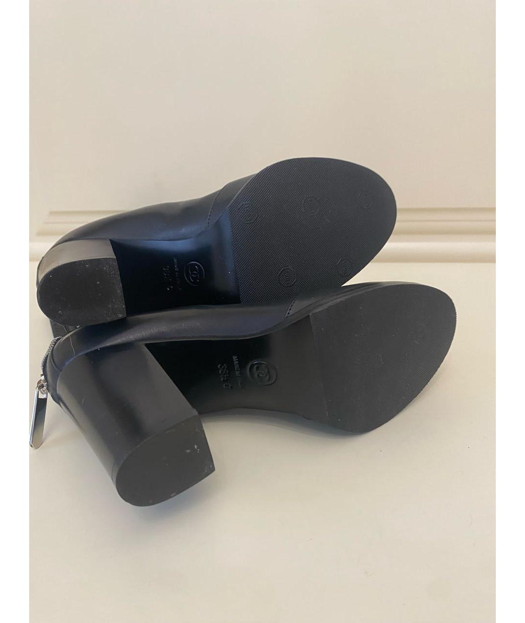 CHANEL Черные кожаные полусапоги, фото 8