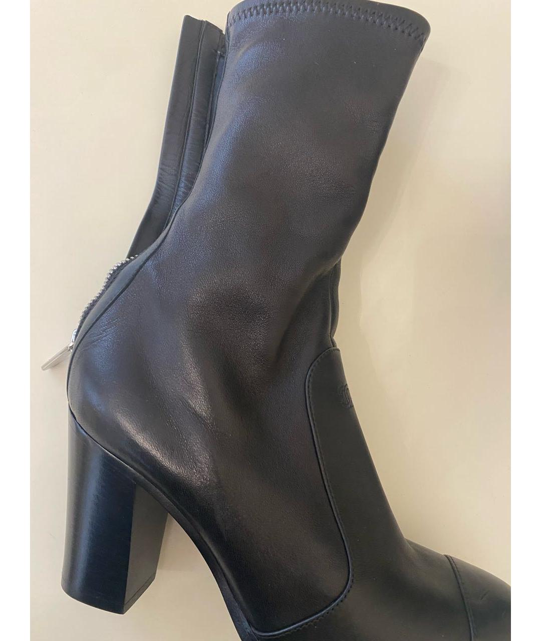 CHANEL Черные кожаные полусапоги, фото 6