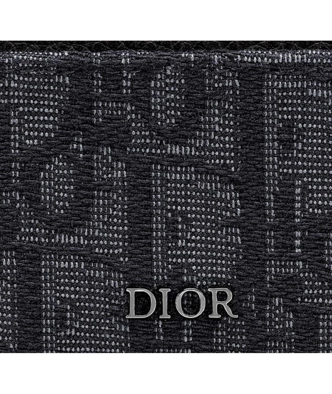 CHRISTIAN DIOR Черный кожаный кардхолдер, фото 2