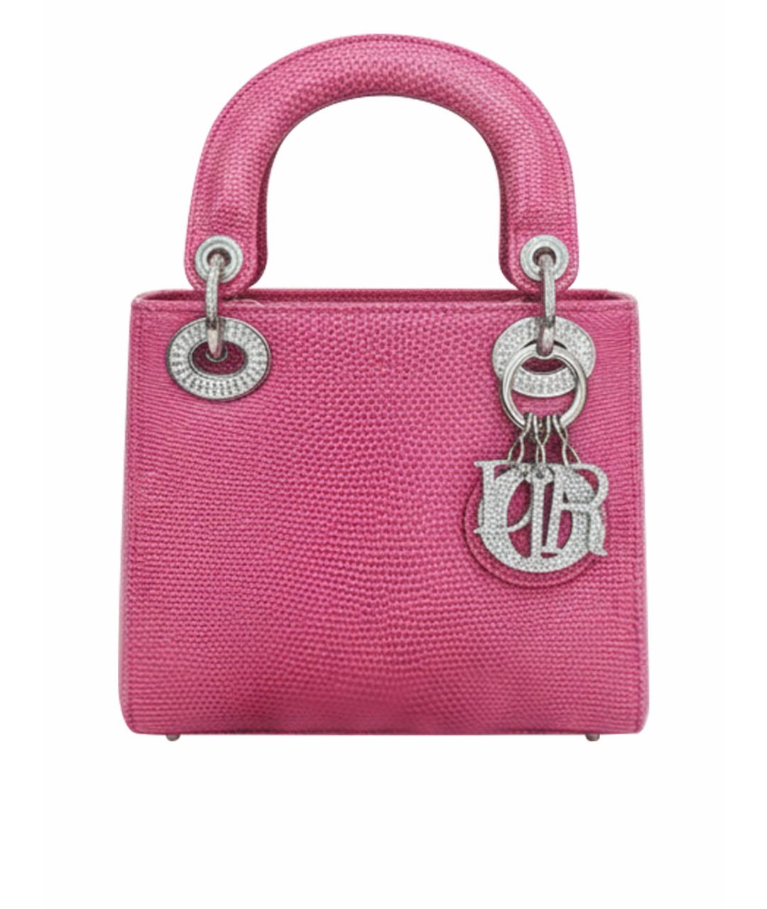 CHRISTIAN DIOR Розовая сумка с короткими ручками из экзотической кожи, фото 1