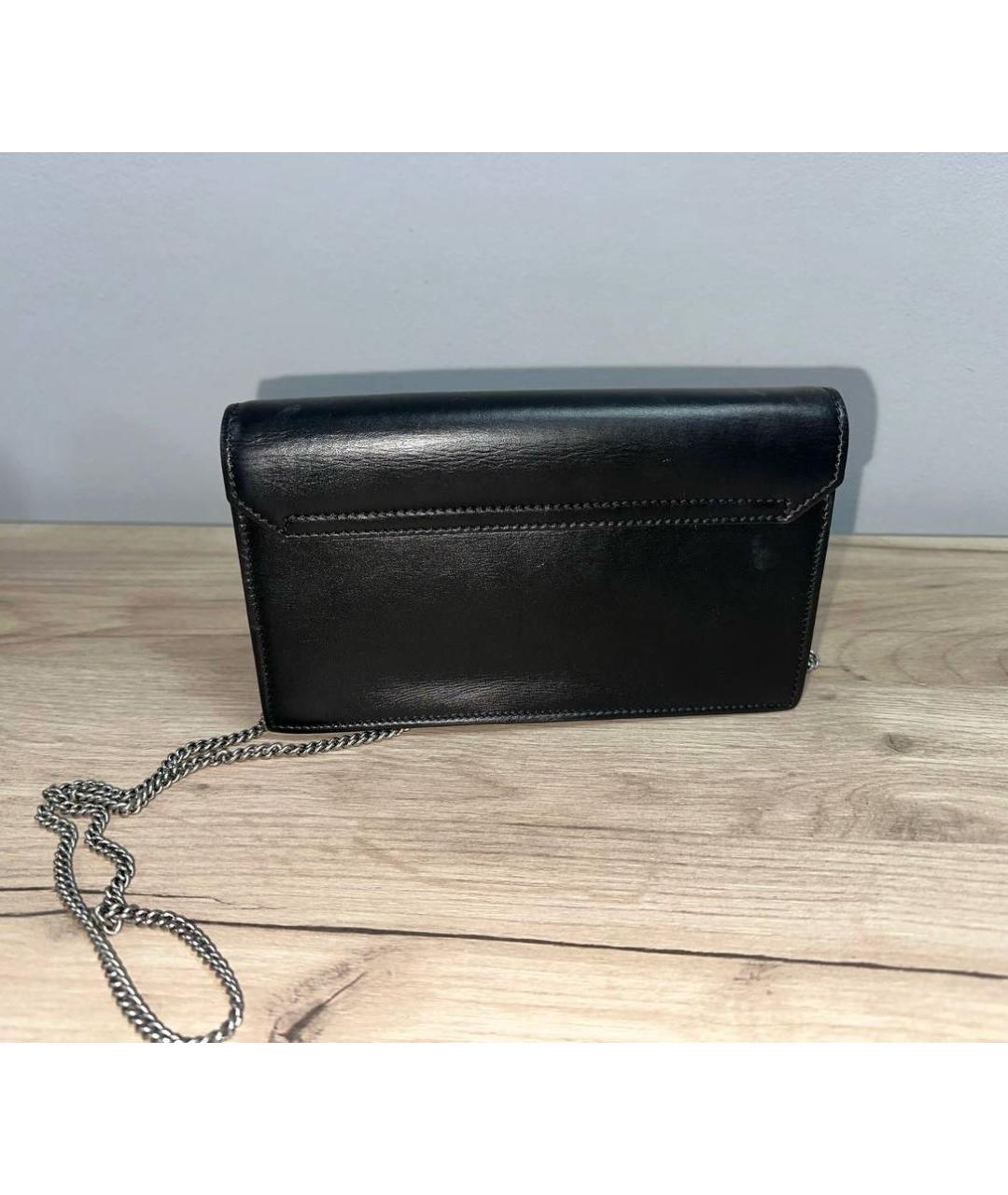 ROBERTO CAVALLI Черная кожаная сумка через плечо, фото 3