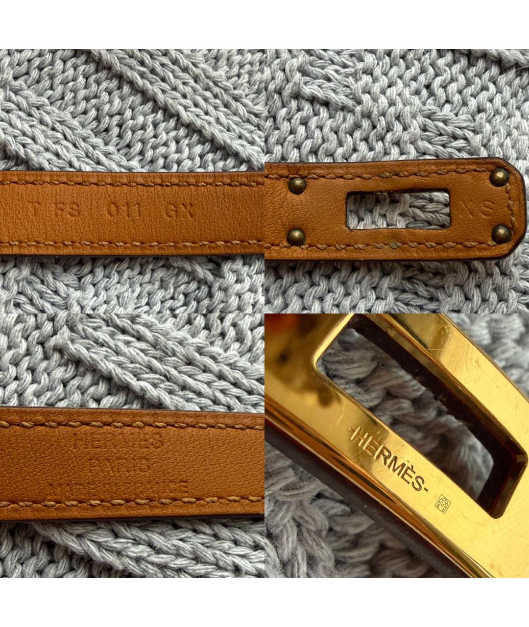 HERMES Красный кожаный браслет, фото 6