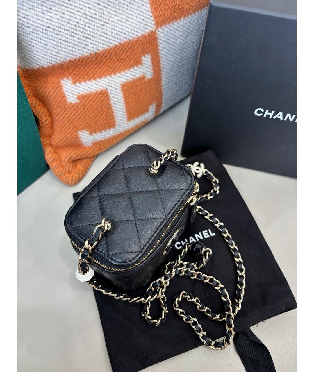 CHANEL Черная кожаная сумка через плечо, фото 7