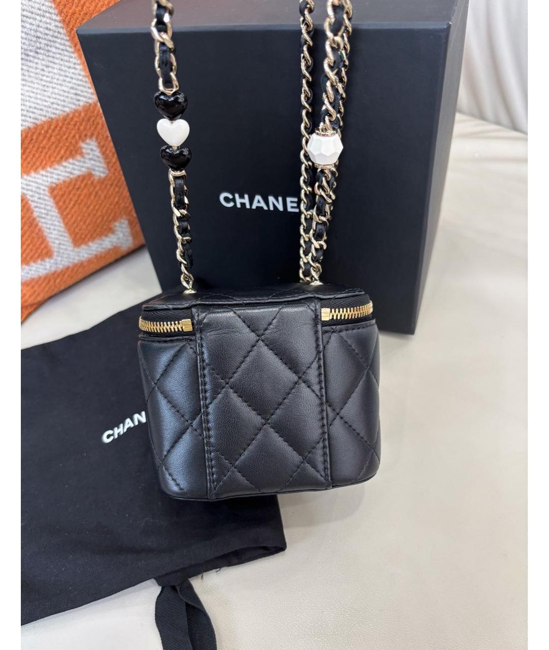 CHANEL Черная кожаная сумка через плечо, фото 4