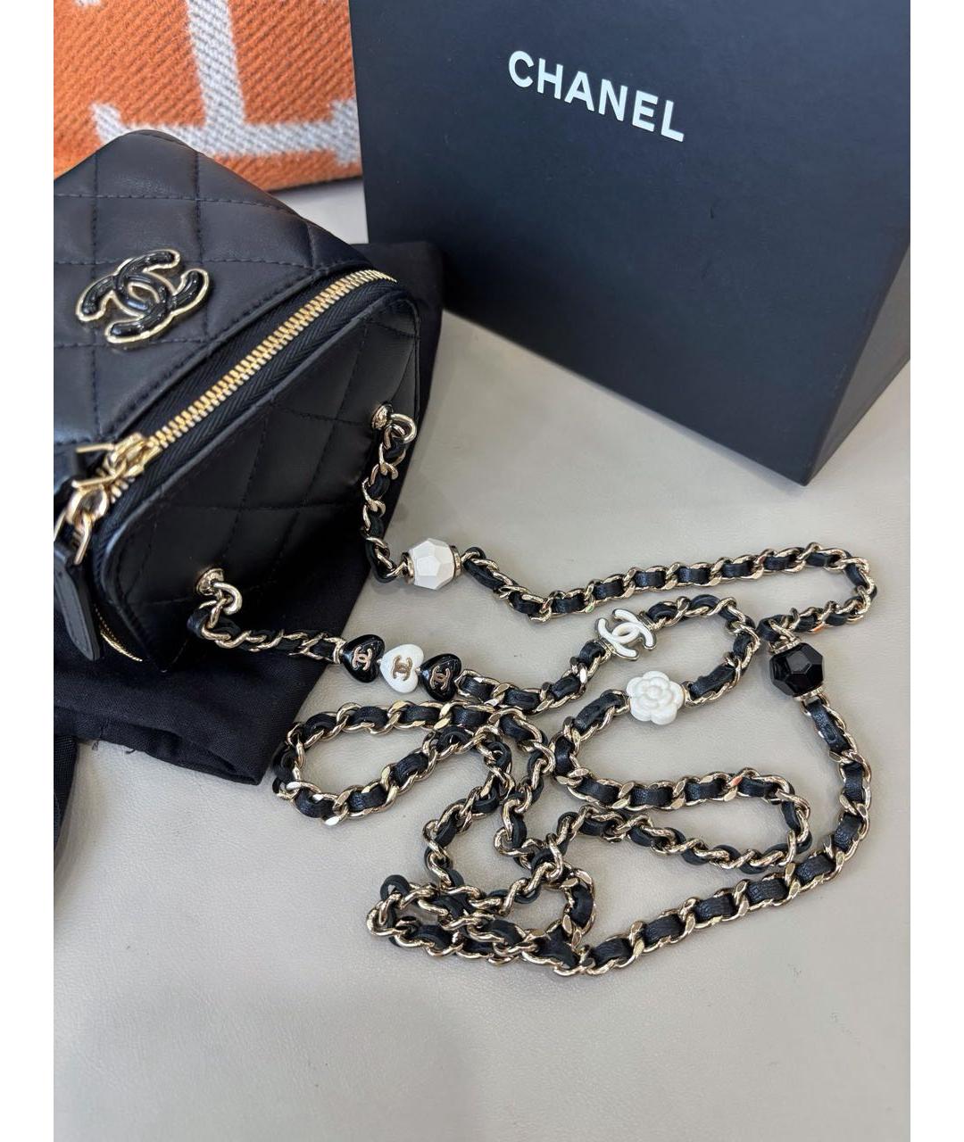 CHANEL Черная кожаная сумка через плечо, фото 6