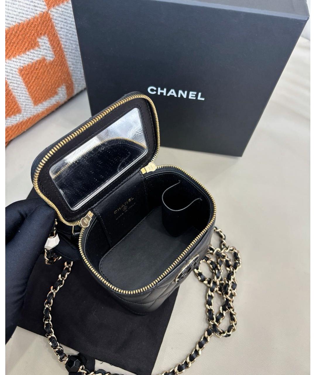 CHANEL Черная кожаная сумка через плечо, фото 8