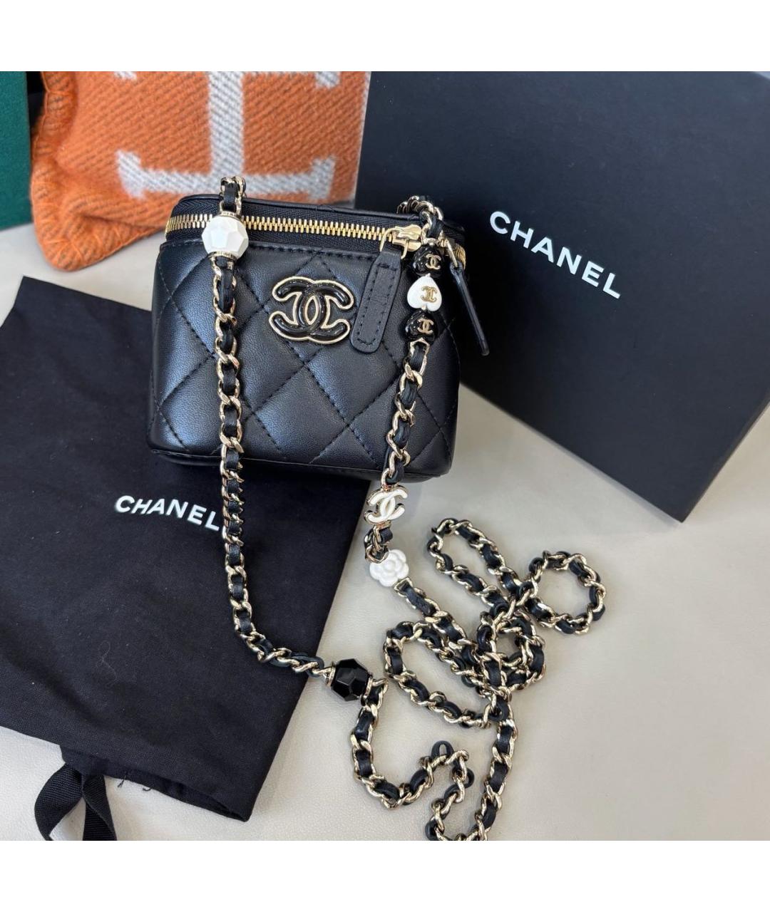 CHANEL Черная кожаная сумка через плечо, фото 9