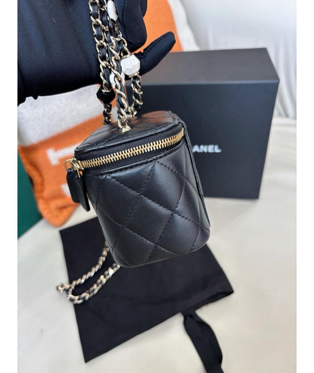 CHANEL Черная кожаная сумка через плечо, фото 3