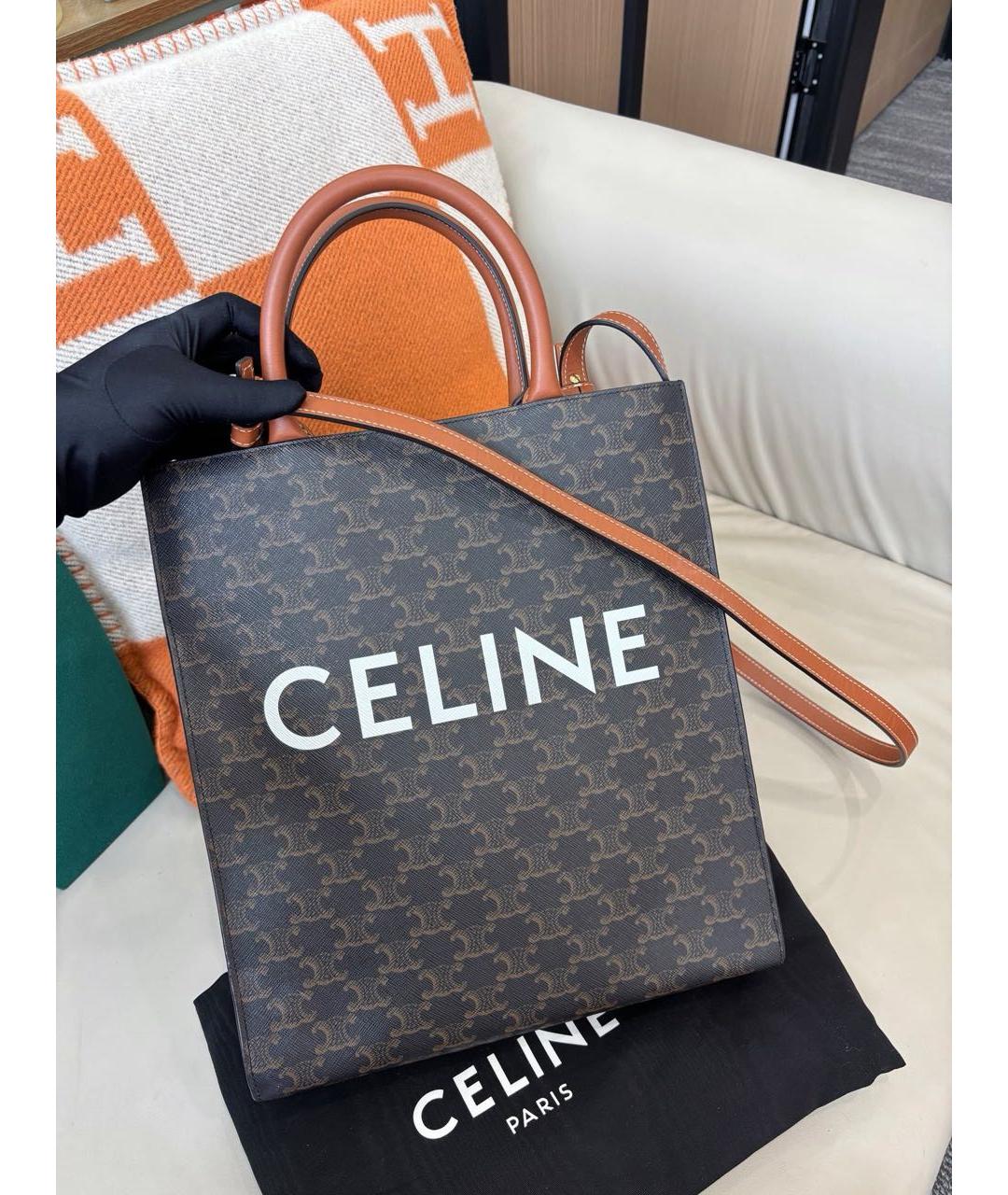 CELINE Коричневая сумка тоут, фото 9