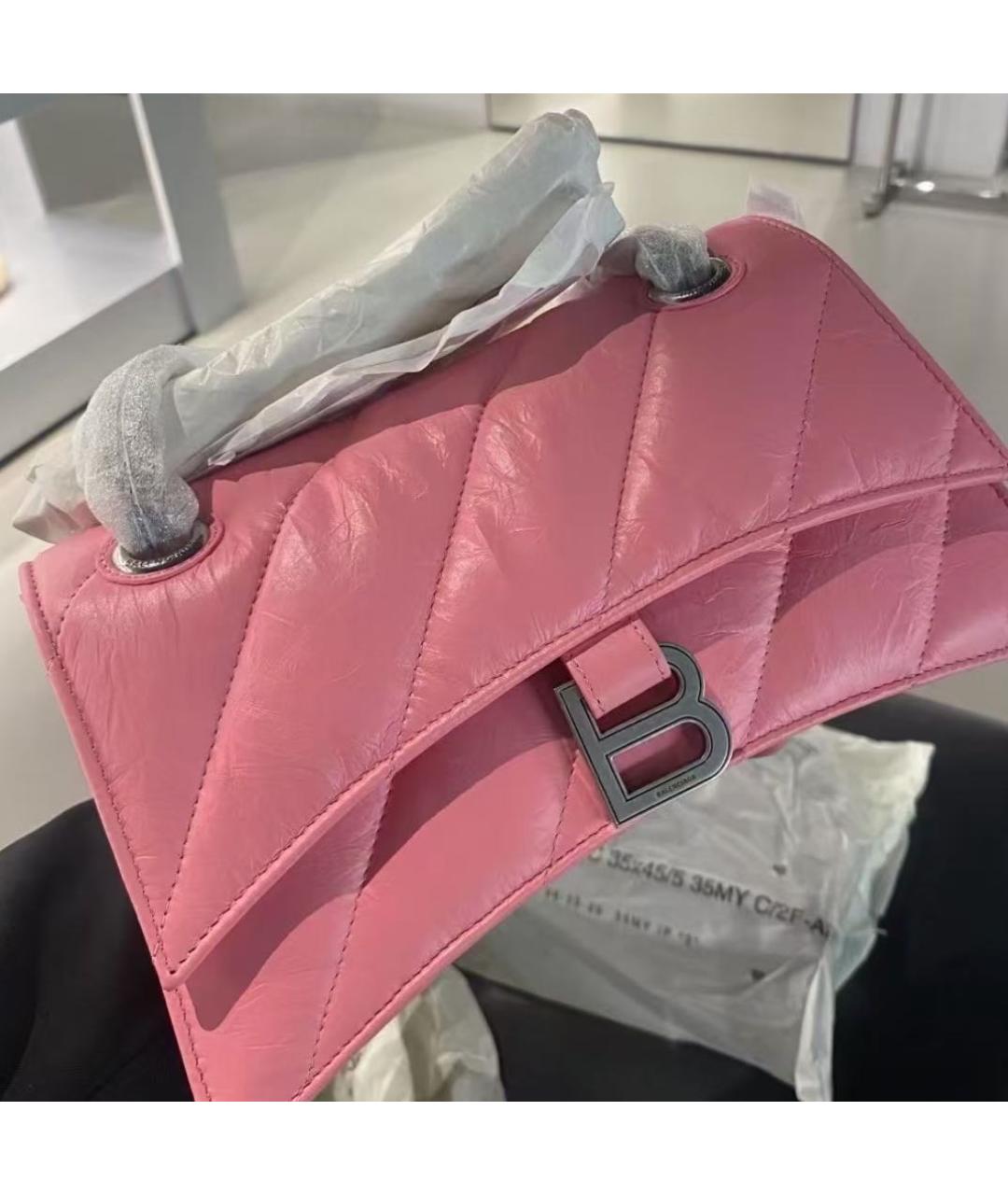 BALENCIAGA Розовая кожаная сумка через плечо, фото 2