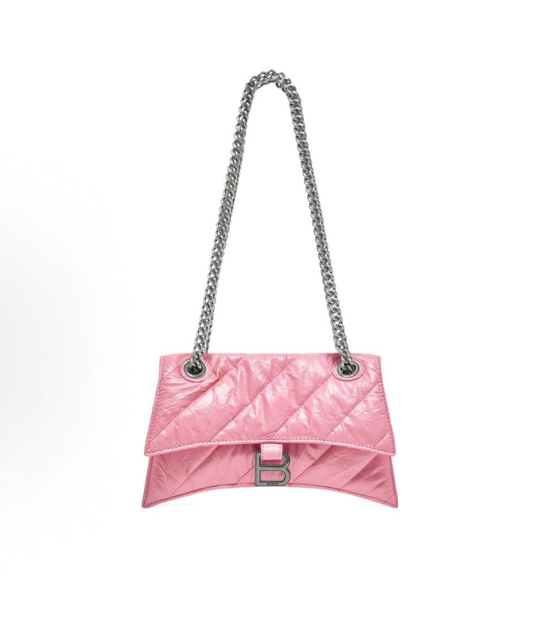 BALENCIAGA Розовая кожаная сумка через плечо, фото 4